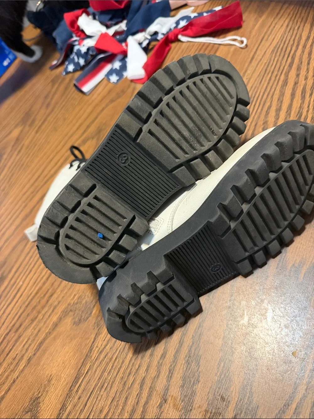 Target White Kids Lace-Up Combat Boots with Black Laces